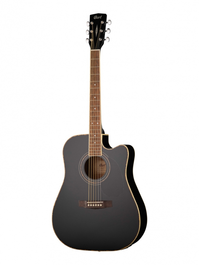 AD880CE-BK Standard Series Электро-акустическая гитара, с вырезом, черная, Cort