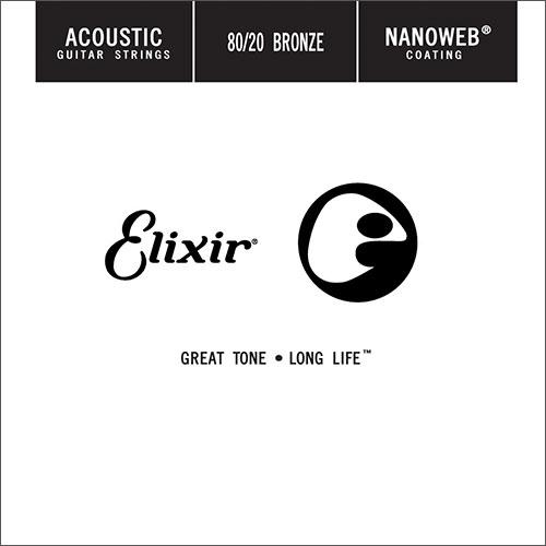 15123 Nanoweb Отдельная струна для акустической гитары, бронза 80/20, .023, Elixir