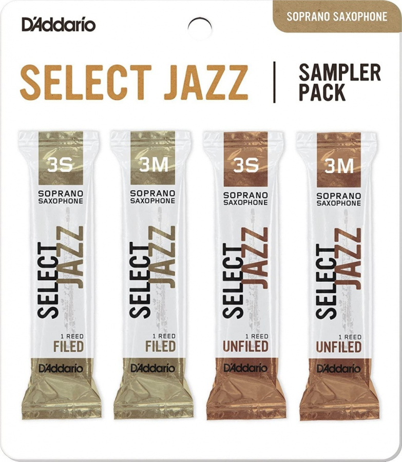 DSJ-I3S Select Jazz Набор тростей для саксофона сопрано, размер 3S-3M, 4шт, Rico
