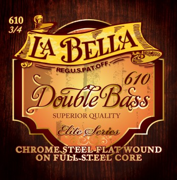 610 Комплект струн для контрабаса размером 3/4, сталь, La Bella