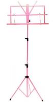Пюпитр (подставка для нот) BRAHNER MS-219/PK (Пр-во КНР) цвет розовый, металлический, складной, облегченный, с пластиковыми фиксаторами + чехол