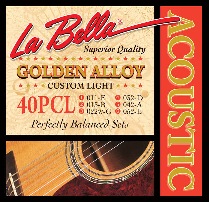 40PCL Комплект струн для акустической гитары 11-52 La Bella
