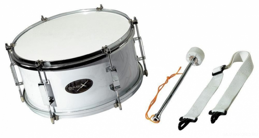 BASIX Marching drum 12х7 барабан маршевый с ремнем и колотушкой, белый