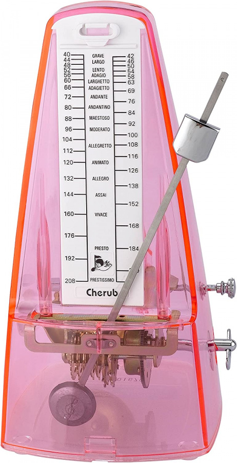 WSM-330TPK Метроном механический, прозрачный розовый, Cherub