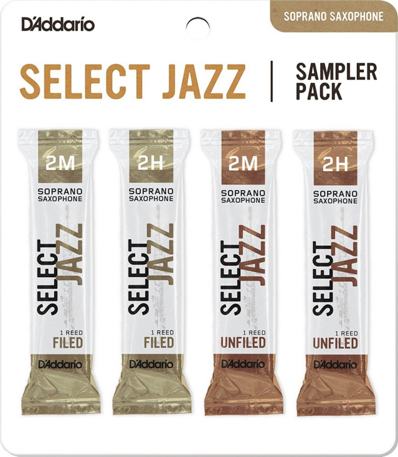 DSJ-I2M Select Jazz Набор тростей для саксофона сопрано, размер 2M-2H, 4шт, Rico