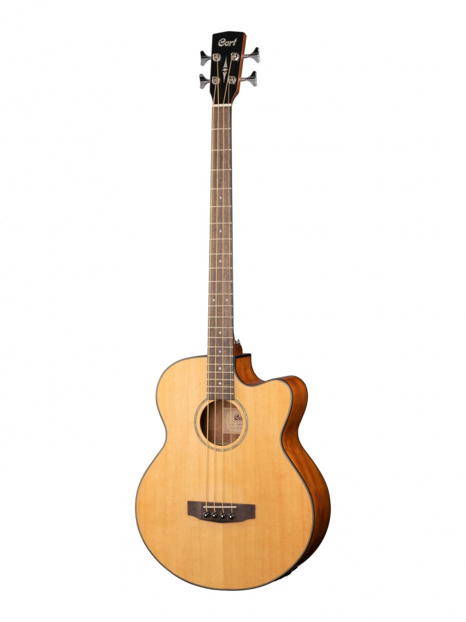 AB850F-NAT-BAG Acoustic Bass Series Электро-акустическая бас-гитара, с вырезом, цвет нат-й, Cort