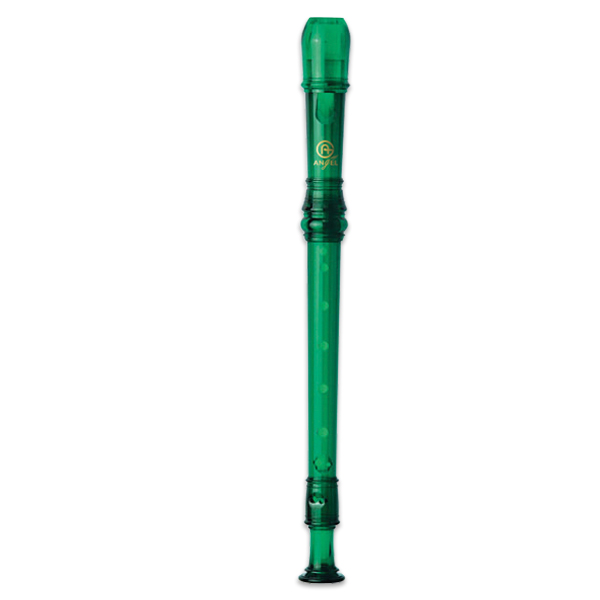 ASRB-251GR Color Блокфлейта сопрано, зеленая, барочная система, пластик, 2 части, Angel