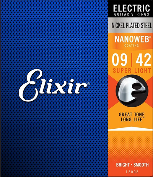 12002 NANOWEB Комплект струн для электрогитары, Super Light, 9-42, Elixir