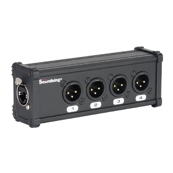 CXA027 DMX КОММУТАЦИОННАЯ КОРОБКА/РАСШИРИТЕЛЬ СИГНАЛОВ DMX 4хXLR(3p)female - RJ-45, Soundking