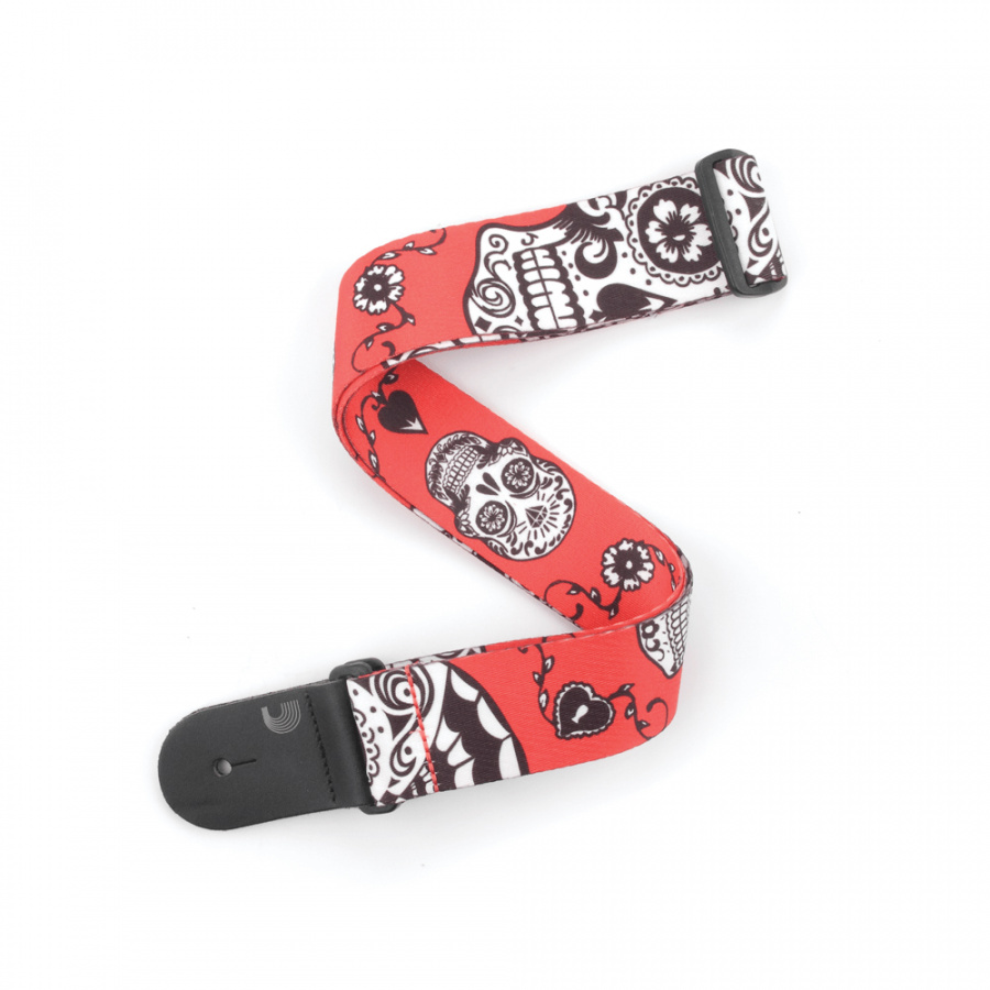 P20W1414 Ремень для гитары, рисунок Red Sugar Skulls, полиэстер, Planet Waves