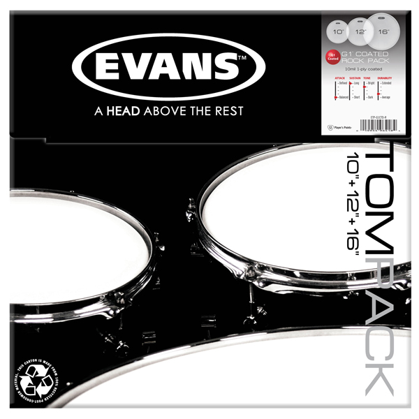 Пластики для томов Evans Rock ETP-G1CTD-R