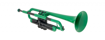 Труба Bb pTrumpet 1G (Пр-во Великобритания) цвет ЗЕЛЁНЫЙ, British design, пластиковая конструкция,легкий инструмент звучит, как типичная труба из латуни, удобен для начинающих. В комплекте два пластиковых мундштука 5С и 3С,чехол