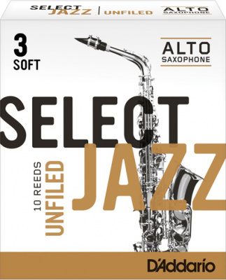 Трости для альт-саксофона D'Addario Select Jazz Unfiled RRS10ASX3S