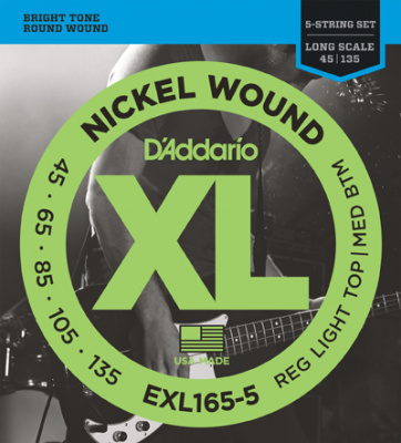 Комплект 5 струн для бас-гитары D'Addario EXL165-5