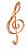 HY-B018 Брошь сувенирная "Скрипичный ключ", металл, Rin
