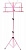 Пюпитр (подставка для нот) BRAHNER MS-219/PK (Пр-во КНР) цвет розовый, металлический, складной, облегченный, с пластиковыми фиксаторами + чехол