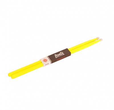 LFL2B Барабанные палочки 2B Fluorescent Lemon, граб, флуоресцентные лимонные, Leonty