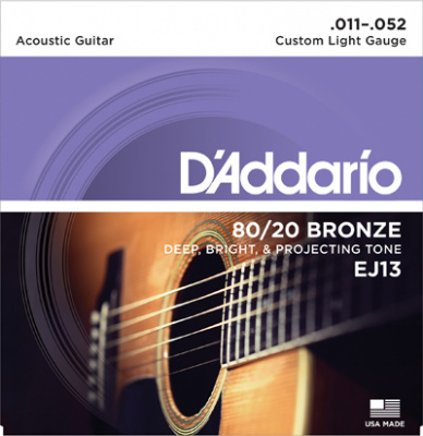 Комплект струн для акустической гитары D'Addario EJ13
