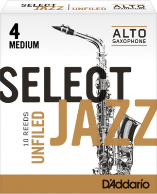 Трости для альт-саксофона D'Addario Select Jazz Unfiled RRS10ASX4M