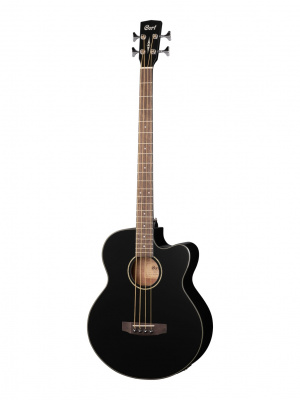AB850F-BK-BAG Acoustic Bass Series Электро-акустическая бас-гитара, с вырезом, черная, Cort