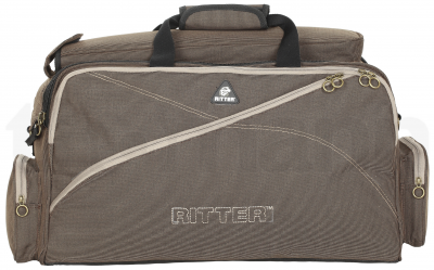 Чехол для трёх труб RITTER RBS7-TTR/BDT защитное полужесткое уплотнение 29мм, жесткое усиление для раструба, материал-жаккард, карманы для аксессуаров, ручки, рюкзачные лямки, логотип RITTER. Цвет: коричневый