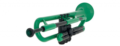 Труба Bb pTrumpet 1G (Пр-во Великобритания) цвет ЗЕЛЁНЫЙ, British design, пластиковая конструкция,легкий инструмент звучит, как типичная труба из латуни, удобен для начинающих. В комплекте два пластиковых мундштука 5С и 3С,чехол