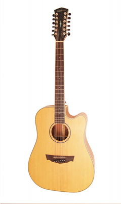 PW-460-12-NS Электро-акустическая гитара 12-струнная, с чехлом, матовая, Parkwood
