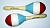 M8-2 Деревянные маракасы на ручке, разноцветный рисунок Fleet